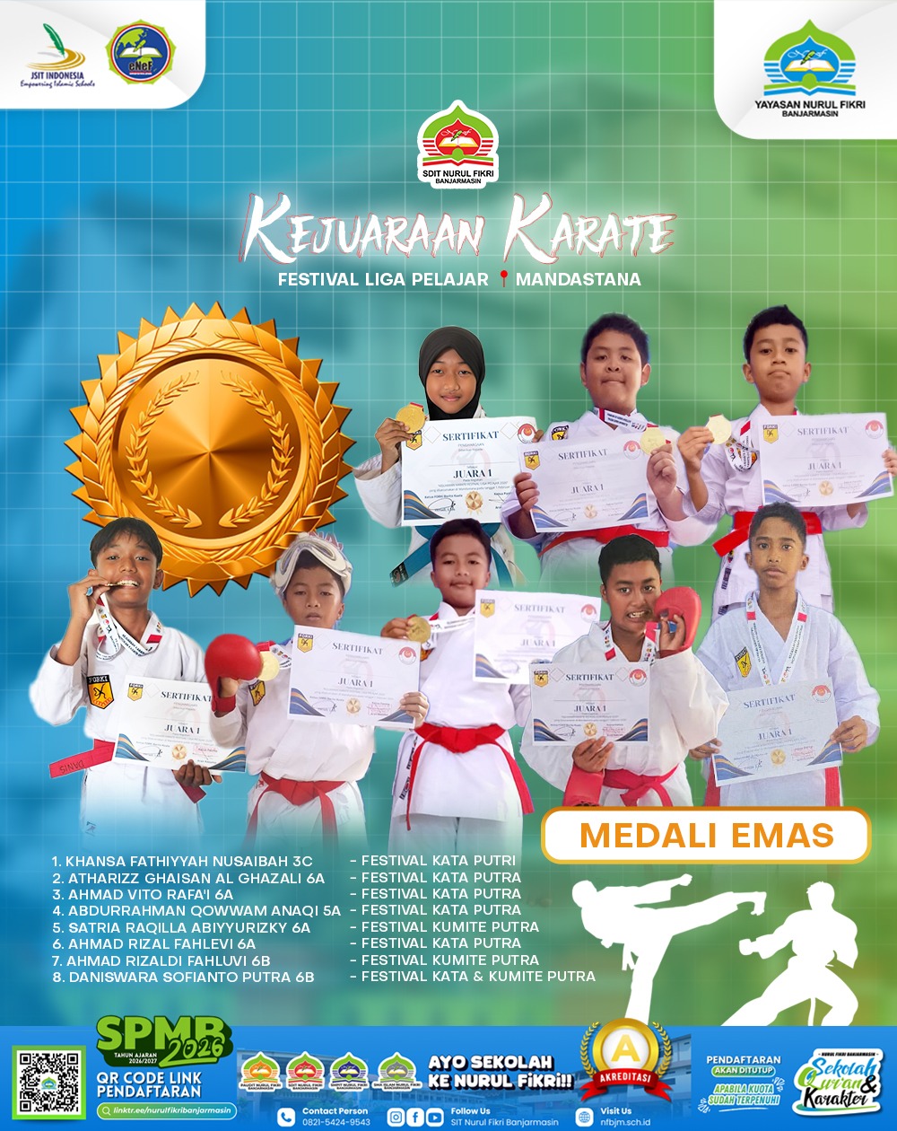 Kilau Emas dari Mandastana: Kisah Juang Karateka Cilik SDIT Nurul Fikri Banjarmasin